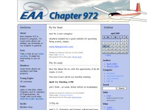 Newsseite von EAA972, umgesetzt mit WordPress